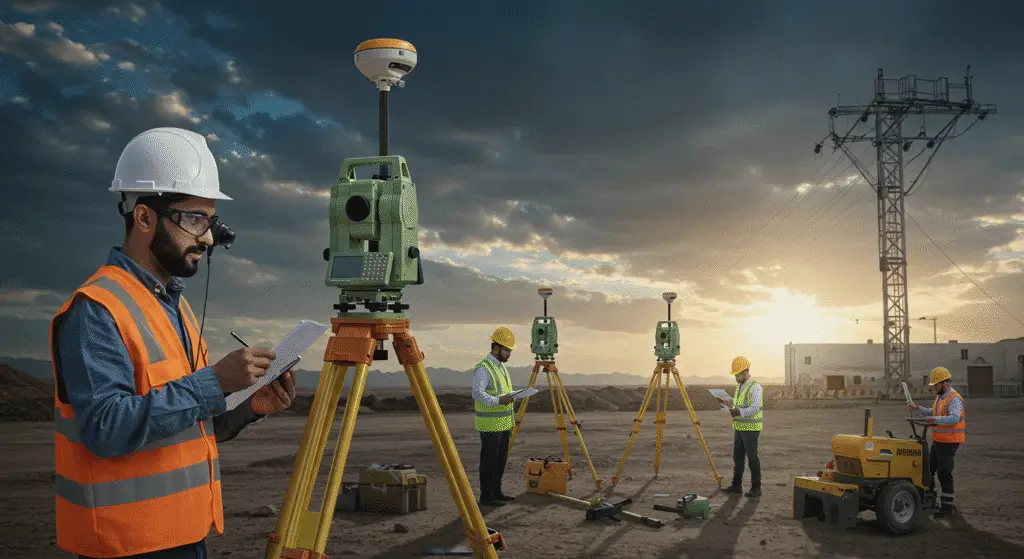 أحدث أجهزة الرفع المساحي المستخدمة في مكتب أساس للمساحة بالرياض