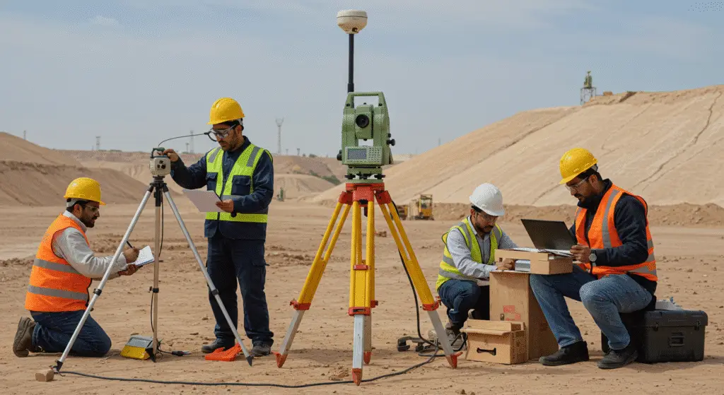 أحدث أجهزة الرفع المساحي المستخدمة في مكتب أساس للمساحة بالرياض