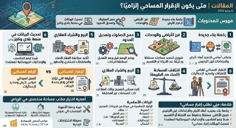 متى يكون الإقرار المساحي إلزاميًا؟