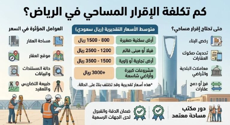 كم تكلفة الإقرار المساحي؟
