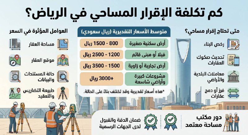 كم تكلفة الإقرار المساحي؟