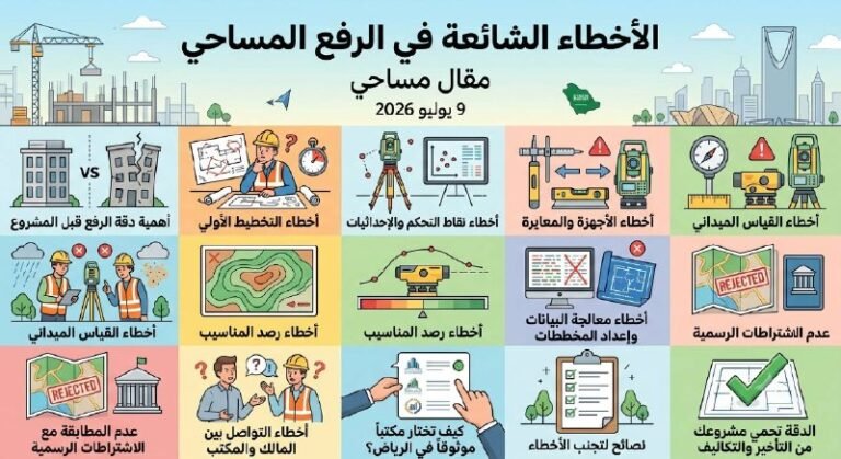 الأخطاء الشائعة في الرفع المساحي