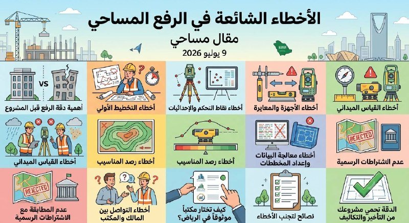 الأخطاء الشائعة في الرفع المساحي