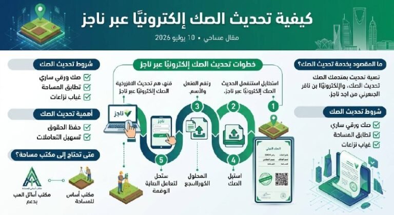 كيفية تحديث الصك إلكترونيًا عبر ناجز