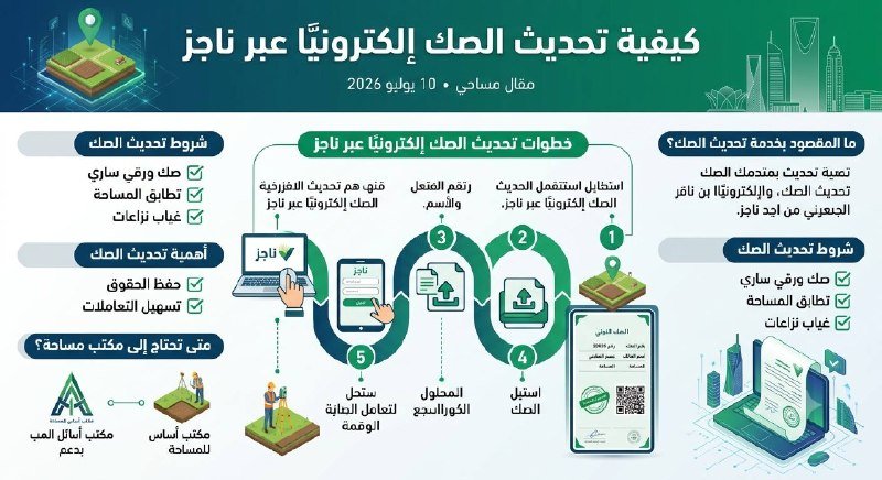 كيفية تحديث الصك إلكترونيًا عبر ناجز