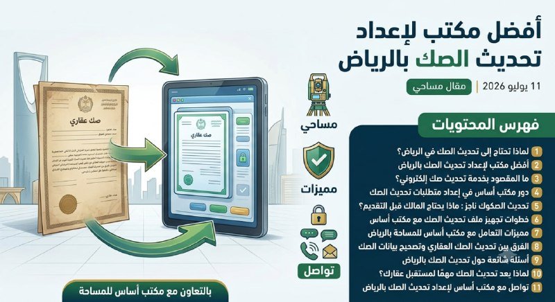 أفضل مكتب لإعداد تحديث الصك بالرياض